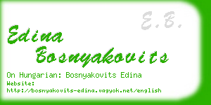 edina bosnyakovits business card